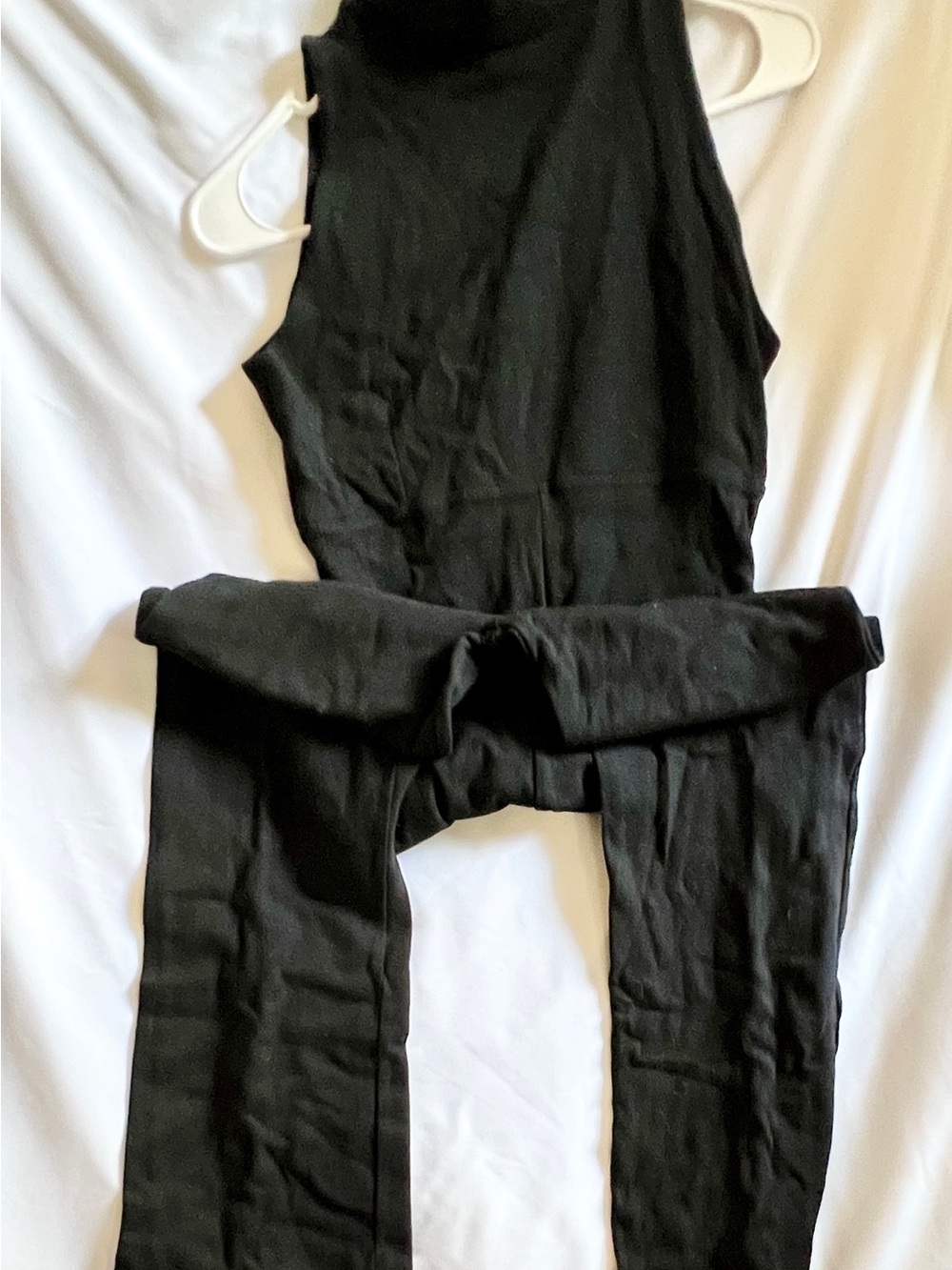 Basic Thinking Black Mock Neck Jumpsuit Sleeveless Open Back Size 14